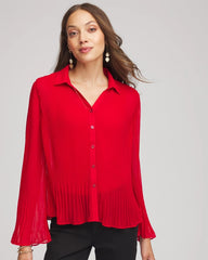 Chico's Clothing Pleated Georgette Blouse