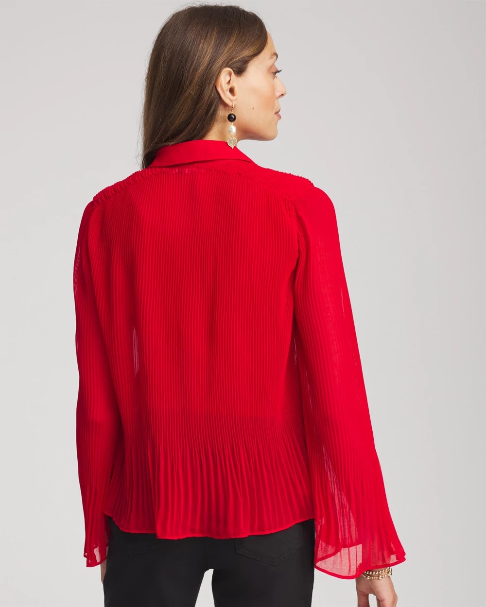 Chico's Clothing Pleated Georgette Blouse