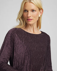 Chico's Clothing Crinkle Velvet Banded-Bottom Top