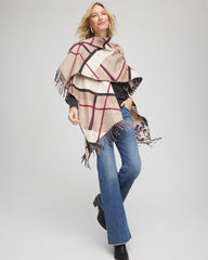 Chico's Clothing Reversible Printed Fringe Ruana