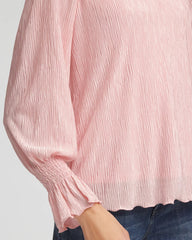 Chico's Clothing Crinkle Bodre Voop Neck Top