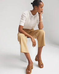 Chico's Clothing Chiffon Puff Sleeve Shirt