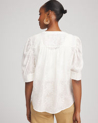Chico's Clothing Chiffon Puff Sleeve Shirt