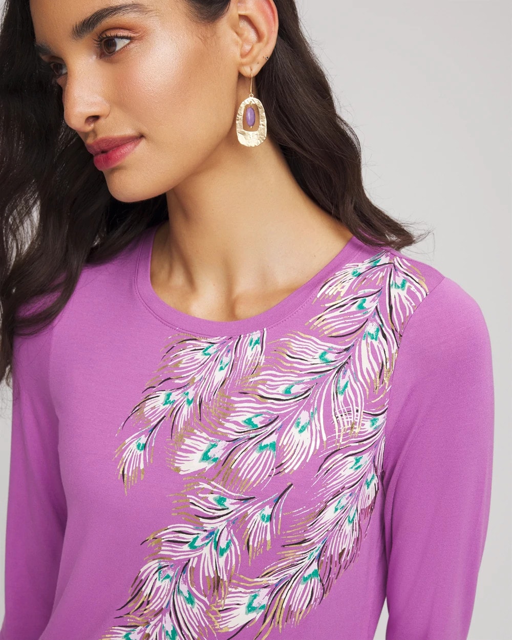 Chico's Clothing Foiled Touch of Cool™ Layering Tee