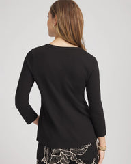 Chico's Clothing Cotton Slub Henley Shirt