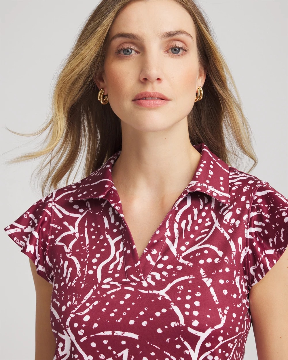 Chico's Clothing Zenergy® UPF Printed Polo Top