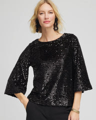 Chico's Clothing Sparkling Sequin Party Tee