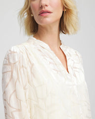 Chico's Clothing Cream Burnout Pullover Blouse