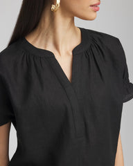 Chico's Clothing Linen Flutter-Sleeve Popover Top