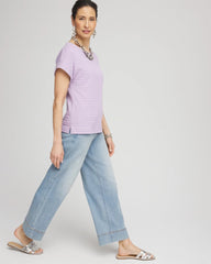 Chico's Clothing Cap Sleeve Textured Tee