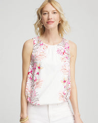 Chico's Clothing Tropical Floral Bubble Hem Tee