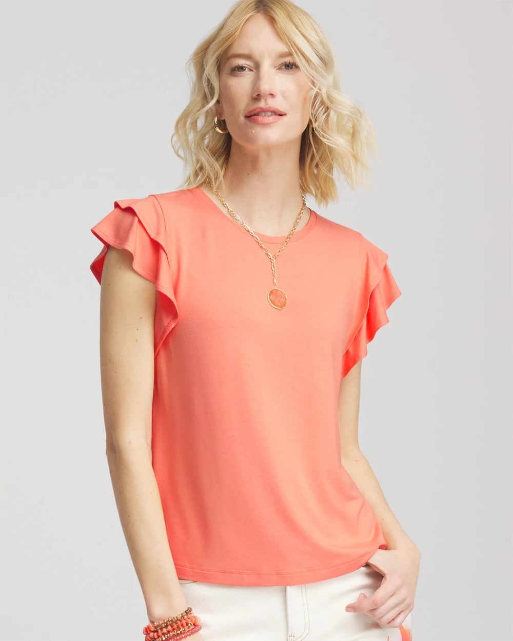 Chico's Clothing Touch of Cool™ Flutter Sleeve Tee