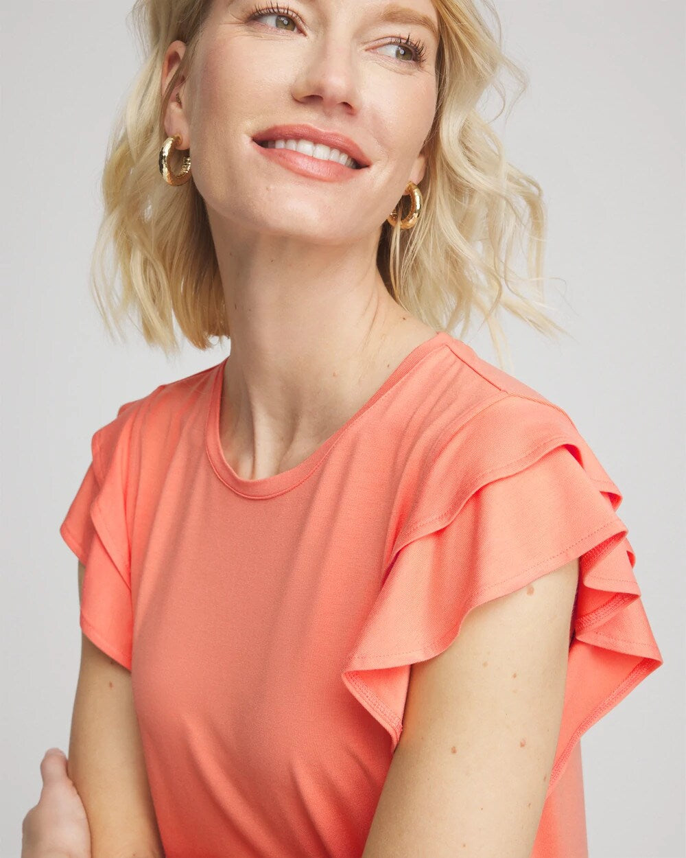 Chico's Clothing Touch of Cool™ Flutter Sleeve Tee