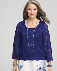 Chico's Clothing Scalloped Hem Lace Top