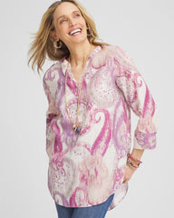 Chico's Clothing No Iron™ Multi Paisley Linen Tunic
