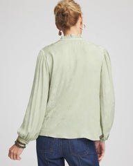 Chico's Clothing Jacquard Georgette Peasant Blouse
