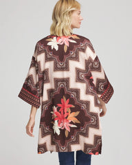 Chico's Clothing Long Mixed-Print Kimono