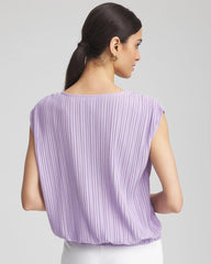 Chico's Clothing Pleated Bubble-Hem Tee