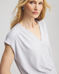 Chico's Clothing Foiled Knit Banded Bottom Top