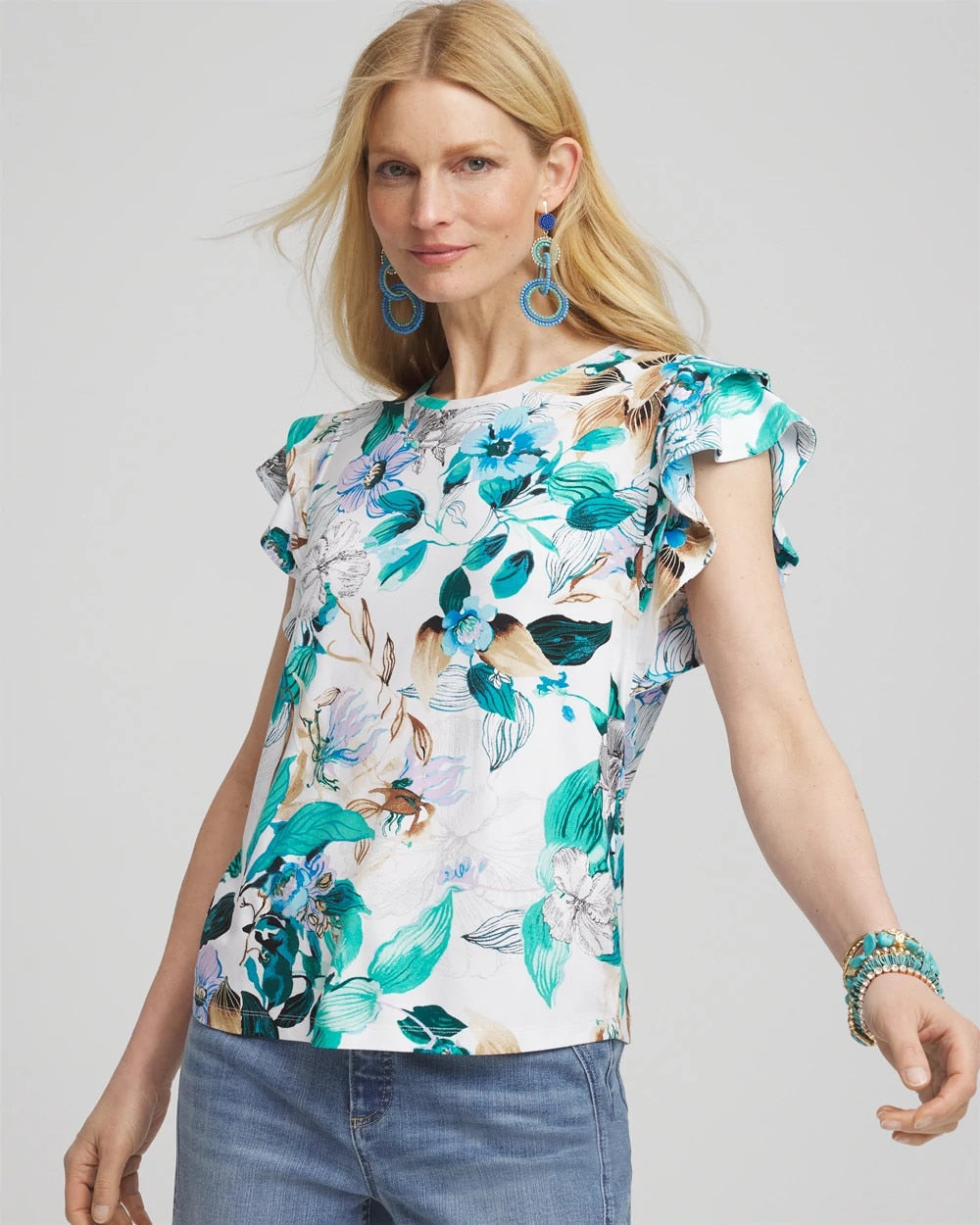 Chico's Clothing Touch of Cool™ Flutter Sleeve Tee
