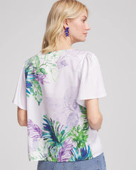 Chico's Clothing Flutter Sleeve Satin Top