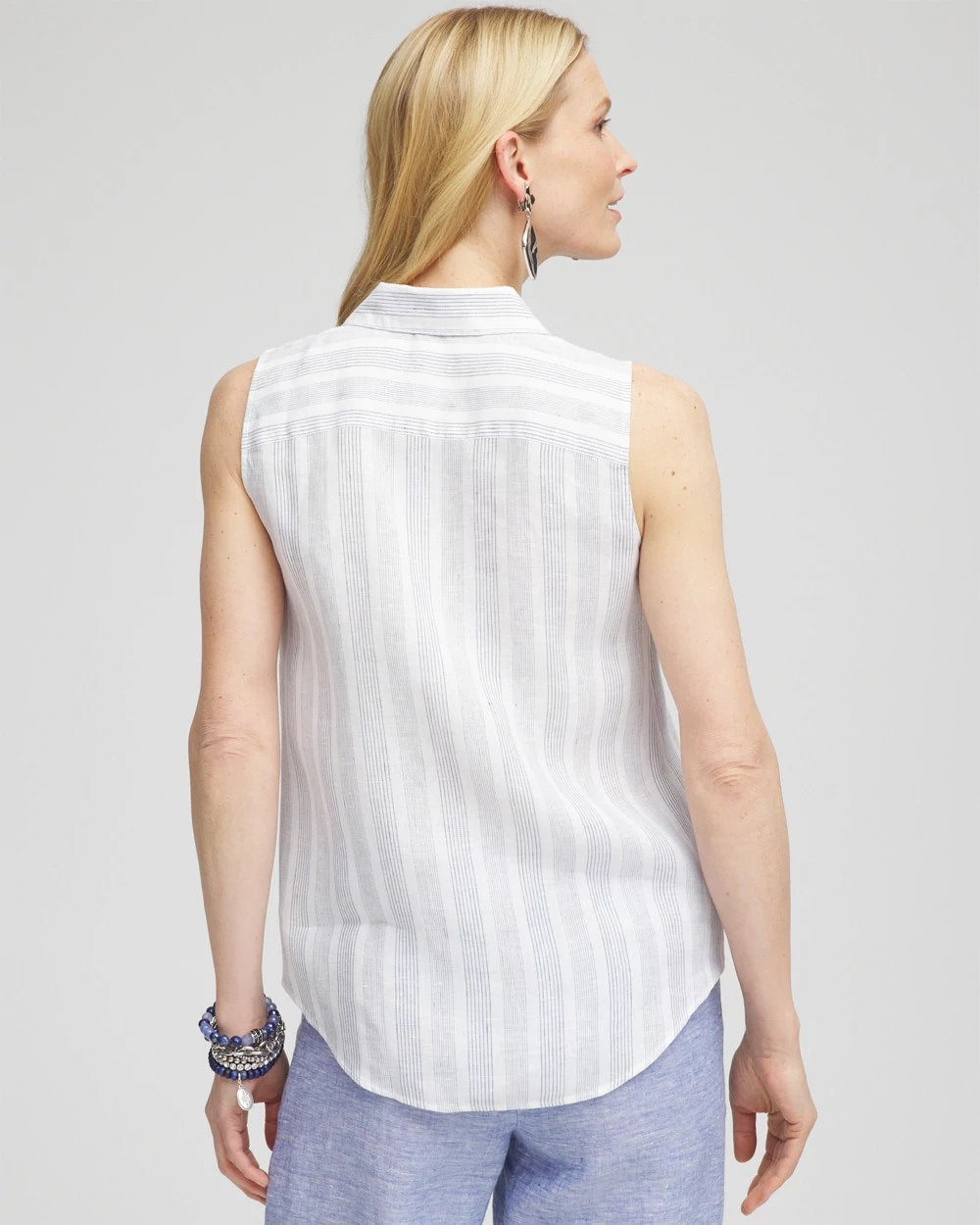 Chico's Clothing No Iron™ Linen Tie-Front Sleeveless Shirt