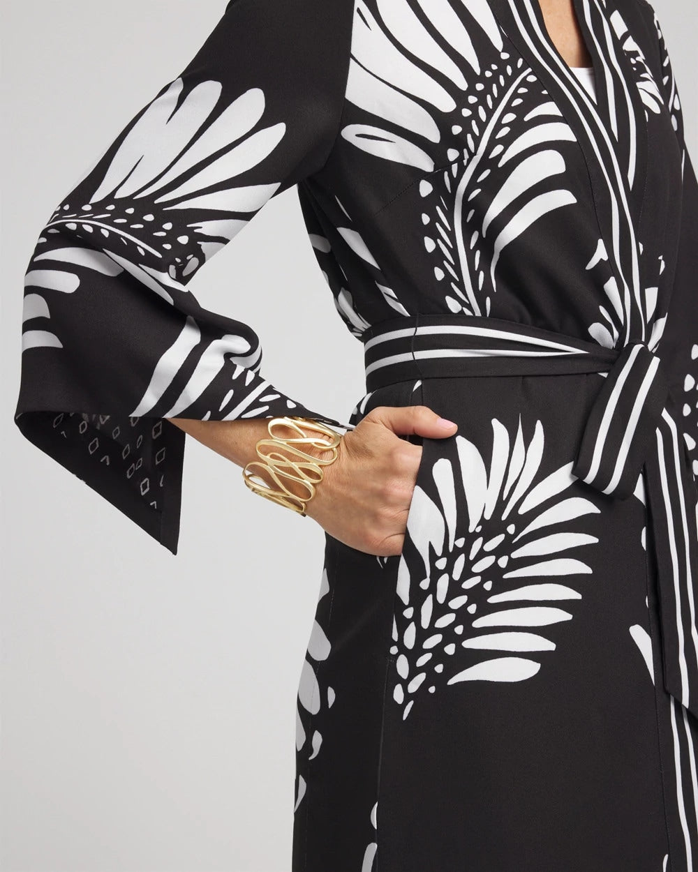 Chico's Clothing Tie-Front Long Kimono