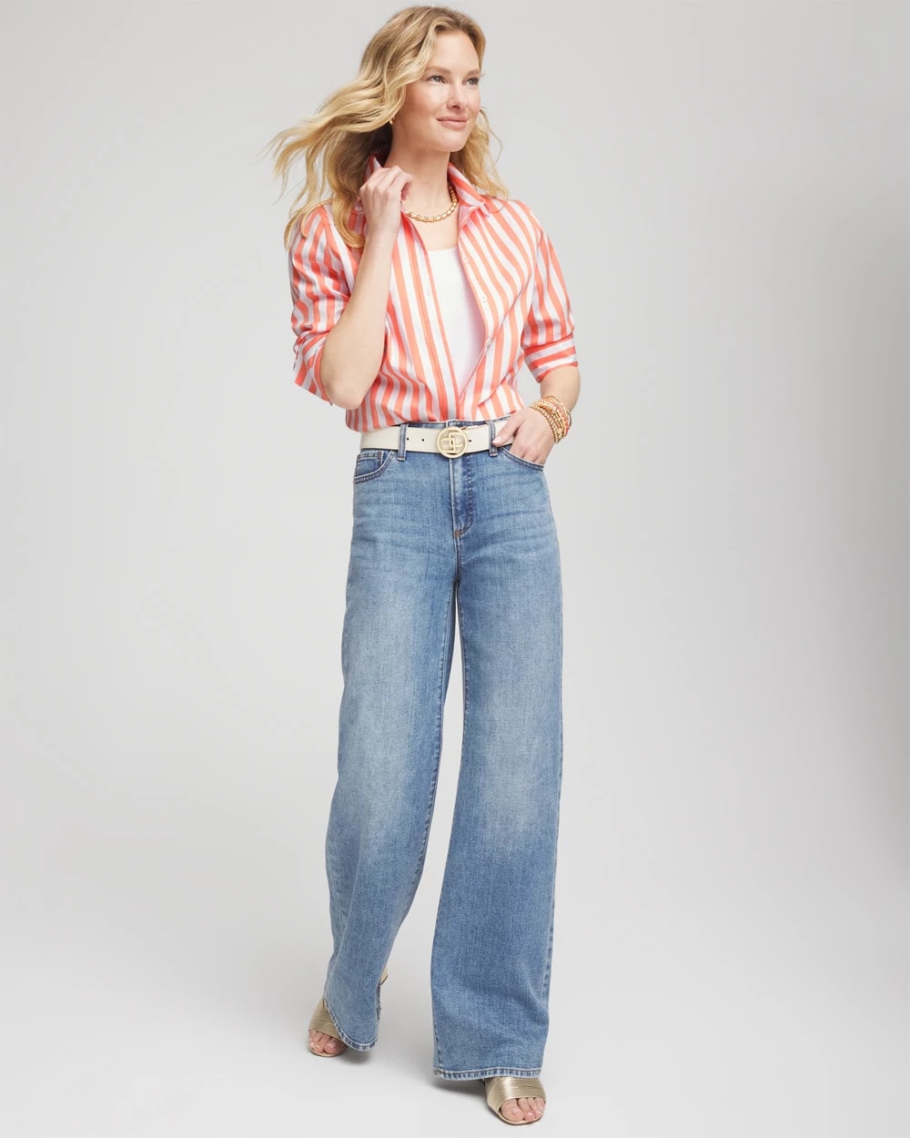 Chico's Clothing No Iron™ Vacation Stripes Shirt