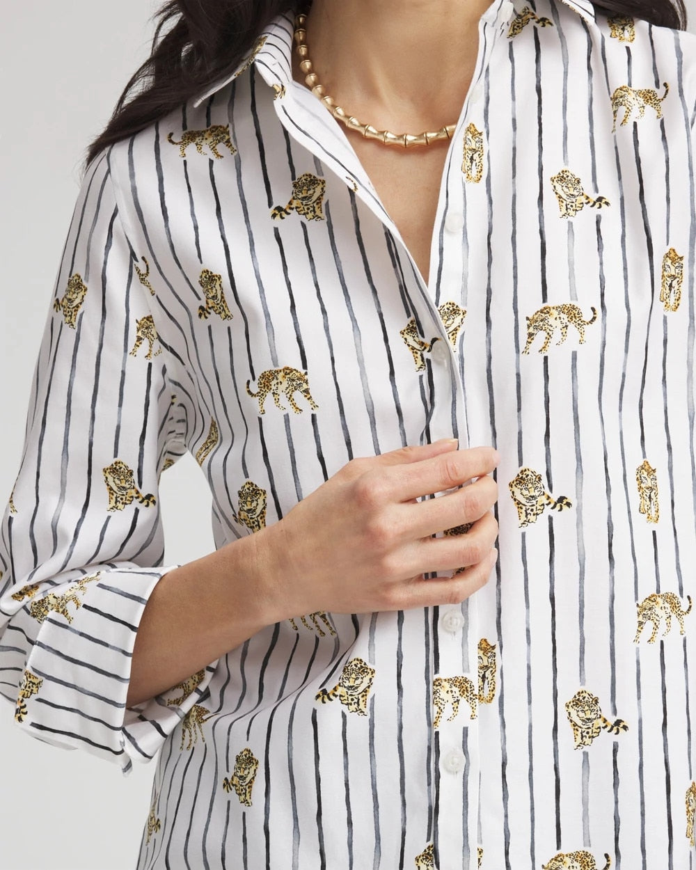 Chico's Clothing No Iron™ Leopard Graphic Shirt