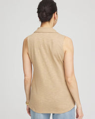 Chico's Clothing Slub Sleeveless Collared Tunic