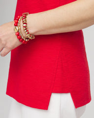 Chico's Clothing Textured Sleeveless V-Neck Tunic