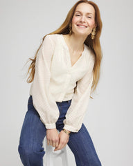 Chico's Clothing Chevron Blouson Sleeve Blouse