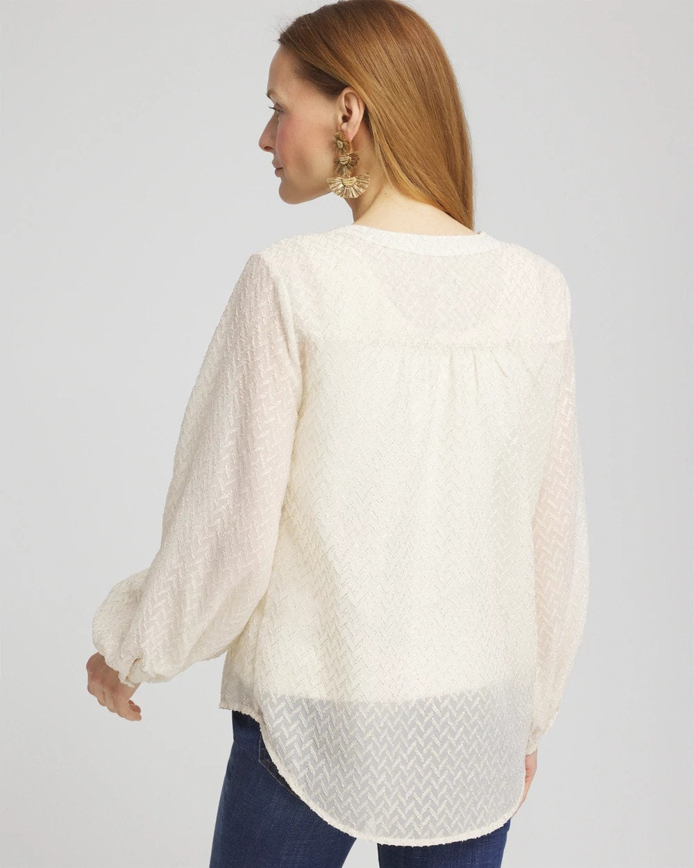 Chico's Clothing Chevron Blouson Sleeve Blouse