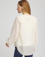 Chico's Clothing Chevron Blouson Sleeve Blouse