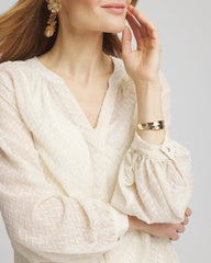 Chico's Clothing Chevron Blouson Sleeve Blouse