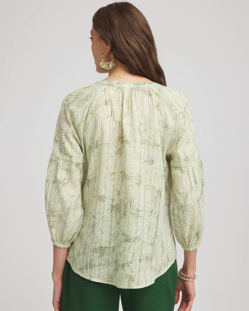 Chico's Clothing Lurex Stripe Cotton Blouse