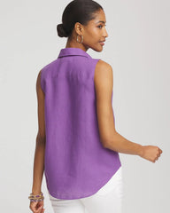 Chico's Clothing No Iron™ Linen Tie-Front Sleeveless Shirt