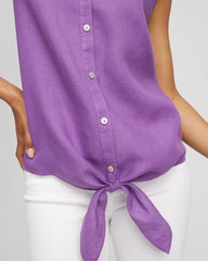 Chico's Clothing No Iron™ Linen Tie-Front Sleeveless Shirt