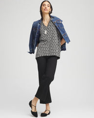 Chico's Clothing Graphic Slub V-Neck Tee