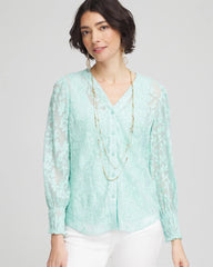 Chico's Clothing Floral Soutache V-Neck Blouse