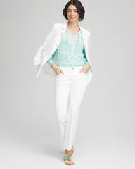 Chico's Clothing Floral Soutache V-Neck Blouse