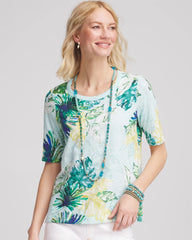 Chico's Clothing Island Print Slub Short-Sleeve Tee