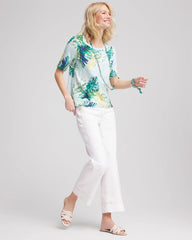 Chico's Clothing Island Print Slub Short-Sleeve Tee