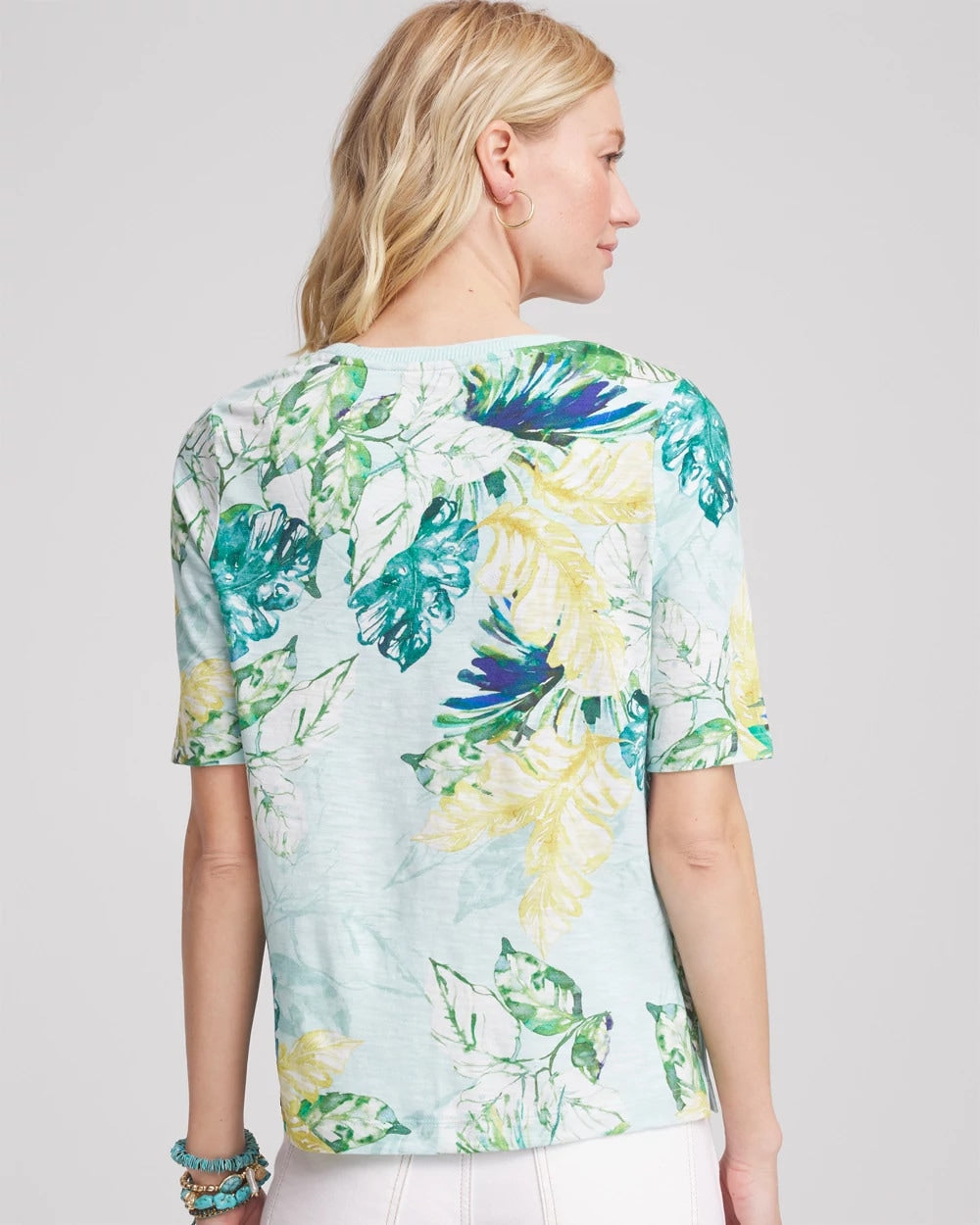 Chico's Clothing Island Print Slub Short-Sleeve Tee