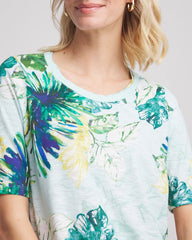 Chico's Clothing Island Print Slub Short-Sleeve Tee