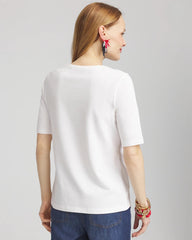 Chico's Clothing Flag Embellished Knit Tee