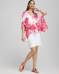 Chico's Clothing Coral Reef Motif Poncho