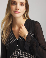 Chico's Clothing Georgette Polka Dot Blouse