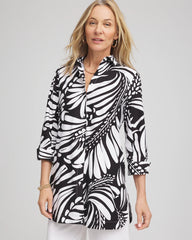 Chico's Clothing No Iron™ Printed Palms Button Down Tunic