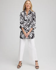 Chico's Clothing No Iron™ Printed Palms Button Down Tunic
